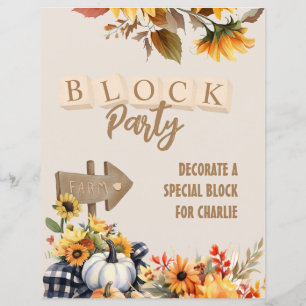Papier Panneau d'activité Petit bloc de ferme Citrouille