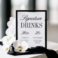 Panneau de bar de mariage pour boissons signatures