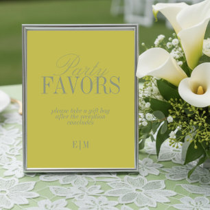 Papier Panneau de cadeau de mariage moderne Chartreuse Ta