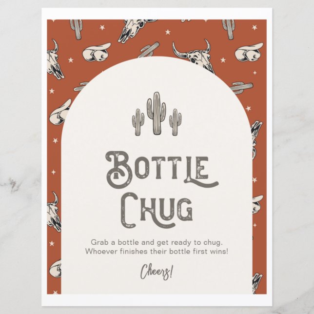 Papier Panneau de chug de bouteille Western Shower imprim (Devant)