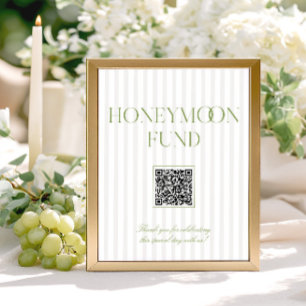 Papier Panneau de code QR du fonds de lune de miel vert s