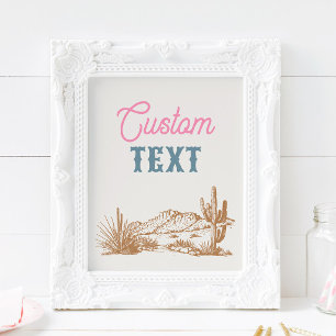 Papier Panneau de fête western personnalisé
