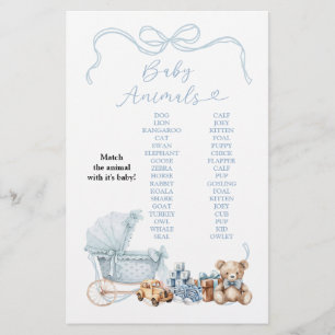 Papier Panneau de jeu d'animaux bébé Calèche Coquette Ble