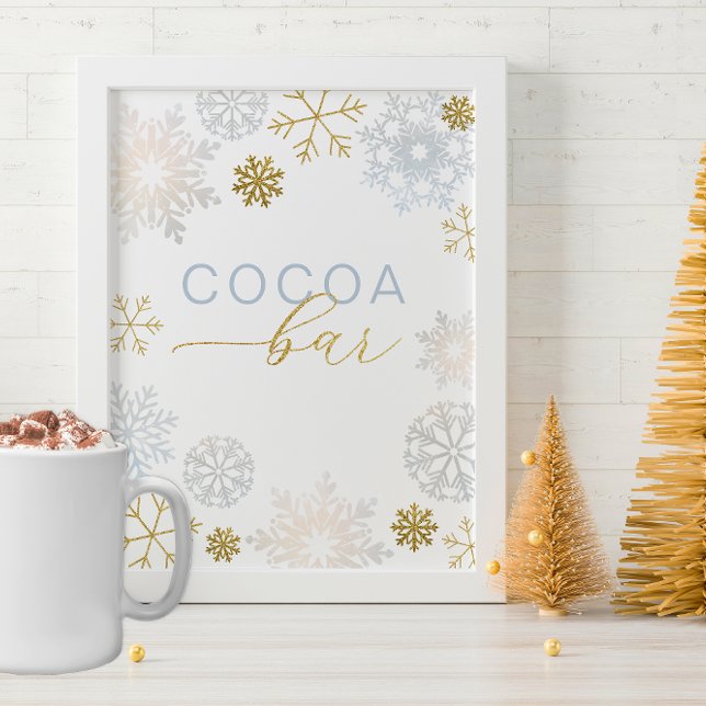 Papier Panneau de la barre de cacao bleue Winter Wonderla ("Cocoa" can be changed to whatever you need)