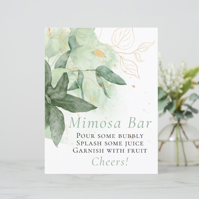 Papier Panneau de la barre Mimosa Mariage Gold Budget Gre (Debout devant)