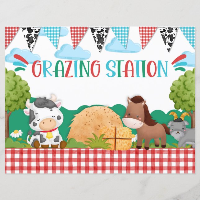Papier Panneau de la station de pâturage Barn Yard (Devant)