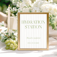 Panneau de la station d'hydratation à rayures vert