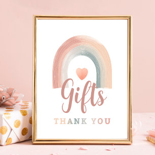 Papier Panneau de la table cadeau Boho Rainbow Baby showe