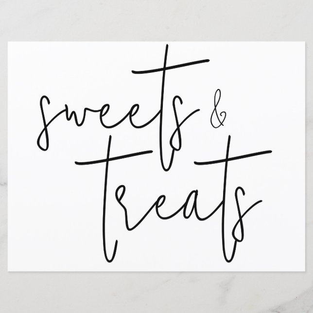 Papier Panneau de la table de dessert simple et désuète (Devant)