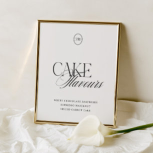 Papier Panneau de mariage à monogramme élégant moderne sa