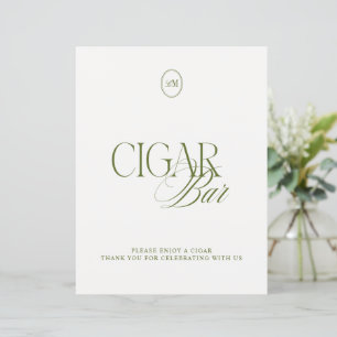 Papier Panneau de mariage de bar à cigares vert olive cla