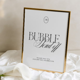 Papier Panneau de mariage pour envoi avec bulles en noir