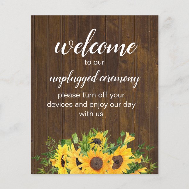 Papier Panneau de mariage rustique pour cérémonie en acou (Devant)