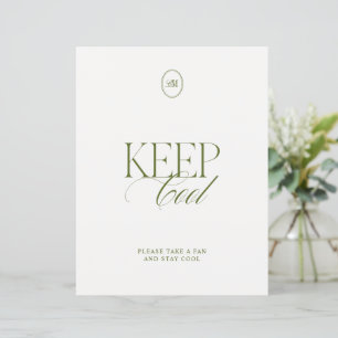 Papier Panneau de mariage vert olive Minimalist Keep Cool