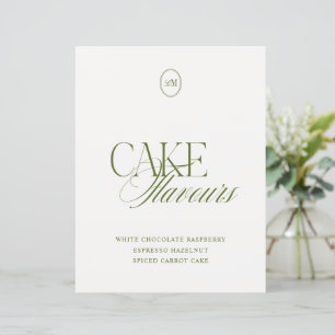 Papier Panneau de mariage vert olive moderne pour les sav