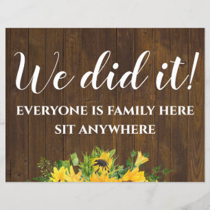 Papier Panneau de placement de mariage rustique en bois p