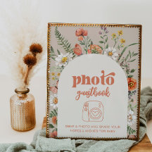 Panneau du livre d'invité photo fleur sauvage