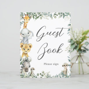 Papier Panneau du livre d'or Budget Jungle Animaux Baby G