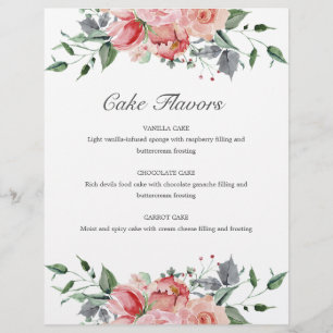 Papier Panneau Mariage Elizabeth Pink Floral Cake Flavant