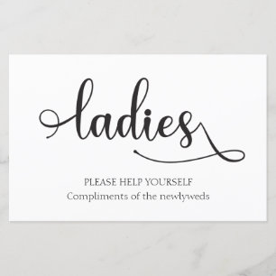 Papier Panneau Mariage "Ladies" noir blanc