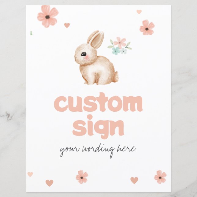 Papier Panneau personnalisé Baby Bunny Baby (Devant)
