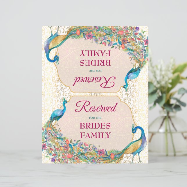 Papier Panneau réservé du mariage hindou de Peacock (Debout devant)