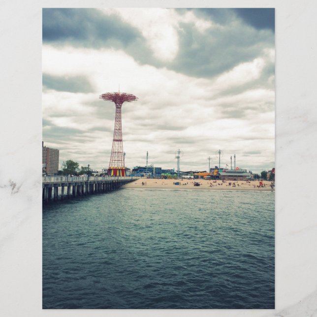 Papier Panorama sur la plage de Coney Island (Devant)