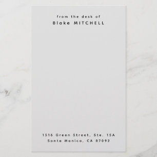 Papier papeterie monographique sur mesure unique