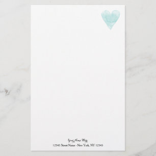 Papier papeterie personnalisé avec icône de coeur 