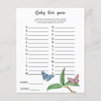 Papillon - Baby Item Jeu. Jeu baby shower