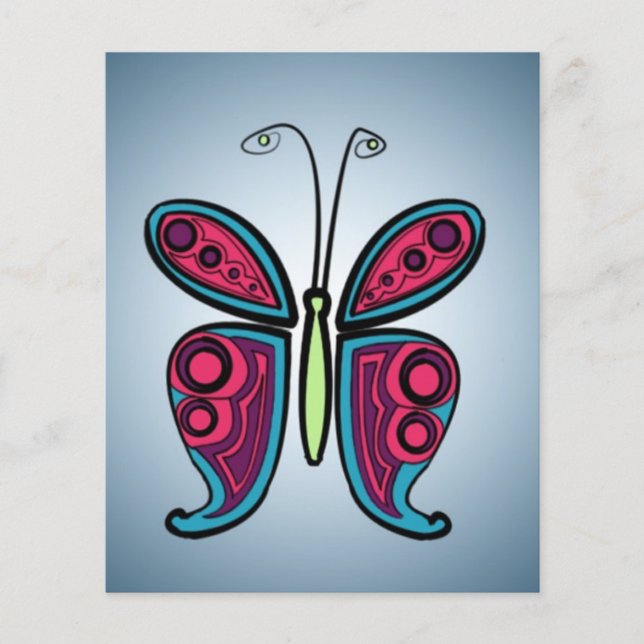 Papier Papillon bleu (Devant)