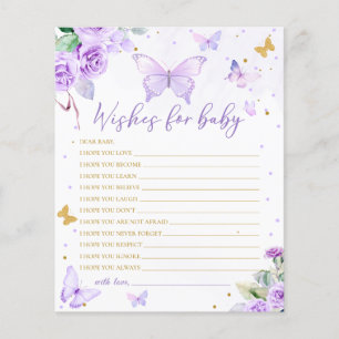 Papier Papillon Floral Purple Or Désire Pour Bébé