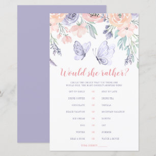 Papier Papillon Floral Violet Rose, Elle Préférerait Joue