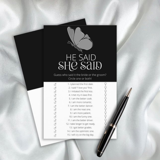 Papier Papillon Il a dit qu'elle a dit jeu de douche nupt (Créateur téléchargé)