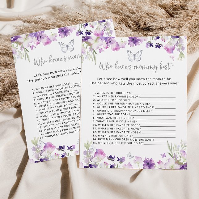 Papier Papillon Qui connaît maman meilleur baby shower je (Créateur téléchargé)