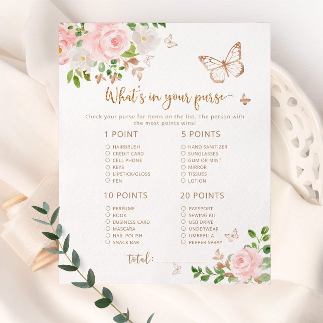Papier Papillon Qu'y a-t-il dans votre jeu de baby shower (Créateur téléchargé)