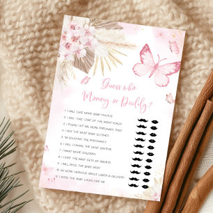 Papier Papillon Rose Devinez Qui est Maman ou Papa Jeu