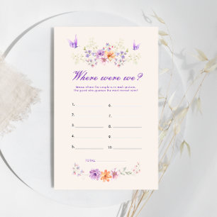 Papier Papillon Violet Où Était Nous Fête des mariées Jeu
