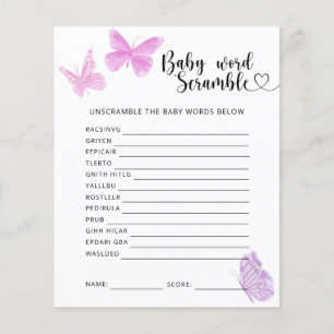 Papier Papillons - Jeu de mots mêlés pour bébé