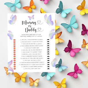 Papier Papillons - jeu pour baby shower «Maman ou papa»