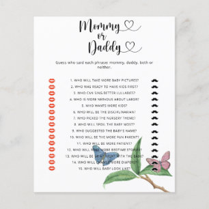 Papier Papillons - maman ou papa jeu de baby shower