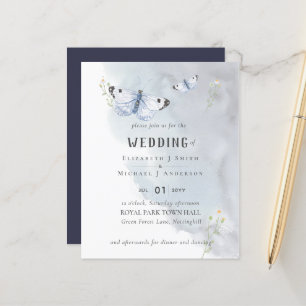 Papier Papillons Paradise Faire-part de mariage aquarelle