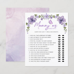 Papier Papillons pourpres Aquarelle maman ou papa jeu