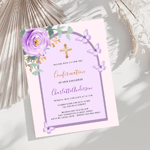 Papier Papillons rose violet budget arc Confirmation