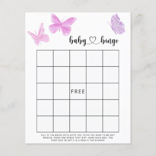 Papier Papillons simples - Baby shower jeu de bingo