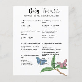 Papier Papillons - Trivia bébé | Jeu Baby shower