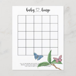 Papier Papillons tropicaux - Baby shower jeu de bingo