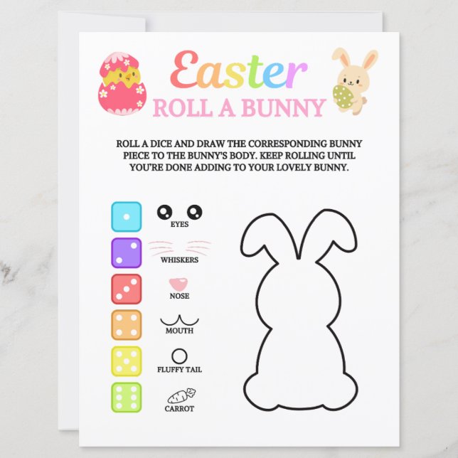 Papier Pâques Roulez Un Jeu De Lapin (Devant)