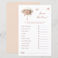 Parapluie vintage Baby shower rose Devis