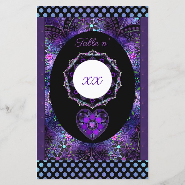 Papier Parapluie violet & coeurs .7 (Dos)